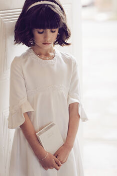 Sterling Silver Holy Communion Pearl Cross Necklace – Christening Or First Holy Communion Gift, 6 of 9