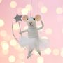 Fairy Mouse With Star Wand Felt Hanging Decoration, thumbnail 2 of 3