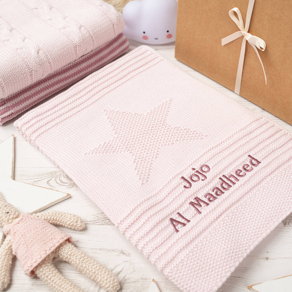 Baby Girl Pink Big Star Blanket By Toffee Moon | notonthehighstreet.com