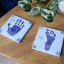 Vintage Style Hand Or Footprint Personalised Ceramic Tile Coaster, thumbnail 5 of 6