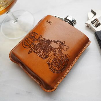 Motorcycle Personalised Hip Flask In Gift Box, 6 of 10
