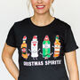 'Christmas Spirits' Ladies Christmas T Shirt, thumbnail 1 of 6