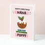 Personalised Nana Little Pudding Christmas Card, thumbnail 1 of 3
