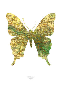 Personalised Butterfly Map Print, 3 of 5