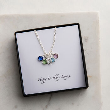 Personalised Birthstone Cluster Necklace For Her, 3 of 5