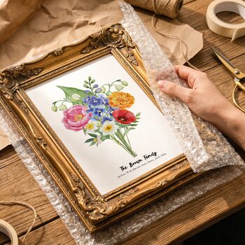 Personalised Birth Flower Family Print, 4 of 12