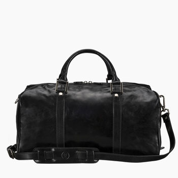 Personalised Small Leather Travel Bag 'Flero Small', 5 of 12
