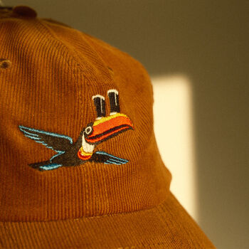 Vintage Toucan Embroidered Corduroy Hat, 2 of 7