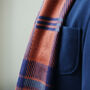 Men's Personalised Bold Orange Blue Check Scarf, thumbnail 3 of 11