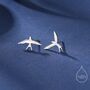 Sterling Silver Mismatched Asymmetric Swallow Bird Stud Earrings, thumbnail 1 of 12