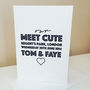 Personalised 'Meet Cute' Couples Valentine's Card, thumbnail 3 of 3
