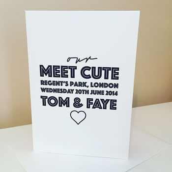 Personalised 'Meet Cute' Couples Valentine's Card, 3 of 3