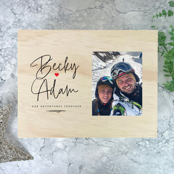 Personalised Couples Names Photo Keepsake Box, 3 of 11