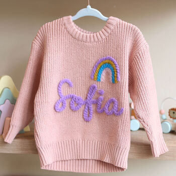 Personalised Name Knitted Cotton Jumper – Gift For Little Ones, 4 of 12