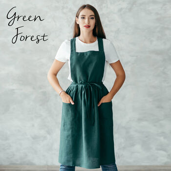 Personalized Linen Pinafore Apron For Kids, 5 of 12