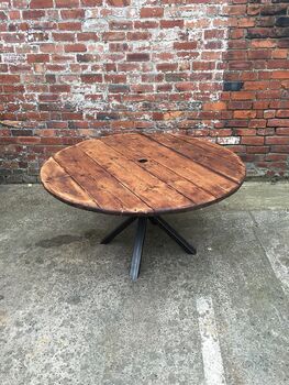 Industrial Reclaimed Round Dining Table 042, 3 of 6