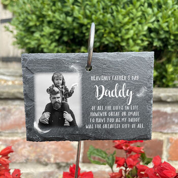Heavenly Father's Day Photo Garden Slate Wire Holder, 2 of 3