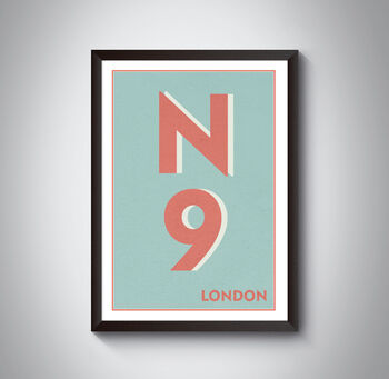 N9 Edmonton London Postcode Typography Print, 7 of 10