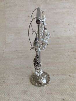 Oxidised Silver Pearl Jhumki Earrings, 4 of 4