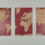 Large Personalised Wooden And Mirror World Map Wall Art, thumbnail 3 of 7