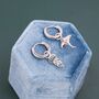 Mismatched Manta Ray Fish And Jellyfish Huggie Hoop Earrings, thumbnail 7 of 12
