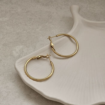 Classic Hoop Earrings Gold, 3 of 9