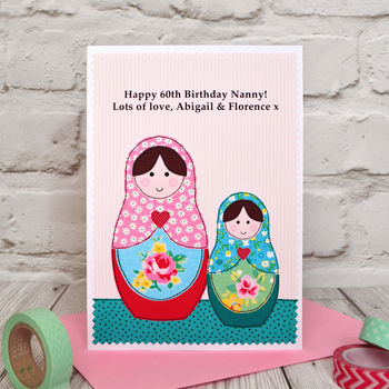 'Russian Dolls' Personalised Birthday Card, 3 of 4
