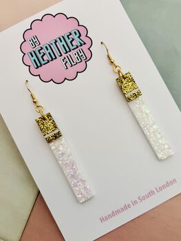 Cigarette Glitter Resin Earrings / Edgy Grunge Jewellery Alt Fashion Statement / Kitsch Jewellery / Bold Gift Fashion Forward Accessory, 4 of 5