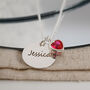 Engraved Necklace With Birthstone Heart, thumbnail 7 of 8