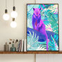 Pink Panther In The Neon Jungle Tropical Wall Art Print, thumbnail 2 of 6