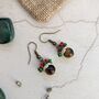 Christmas Pudding Earrings With Tigers Eye, thumbnail 10 of 11