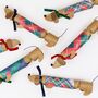 Set Of Six Tartan Sausage Dog Crackers, thumbnail 2 of 6