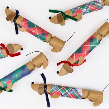 Set Of Six Tartan Sausage Dog Crackers, 2 of 6