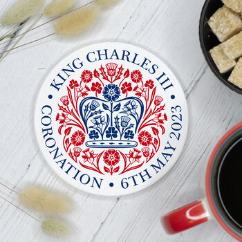 King Charles Iii Coronation Emblem Coaster, 3 of 5