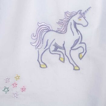 Girls Cotton Unicorn Embroidered Nightdress 'Ophelia', 5 of 6