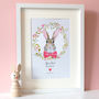 Personalised Girls Bunny Rabbit Print Pink, thumbnail 1 of 2