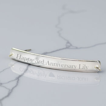 Personalised Silver Tone Bar Bracelet, 4 of 8