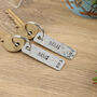 25th Silver Anniversary Numerals Pair Of Keyrings, thumbnail 2 of 6