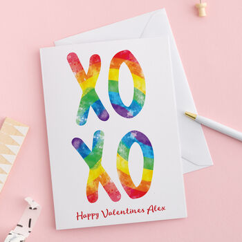 Xo Xo Rainbow Card Can Be Personalised, 5 of 5
