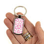 Pink Nettles Millefiori Handprinted Keyring, thumbnail 6 of 12
