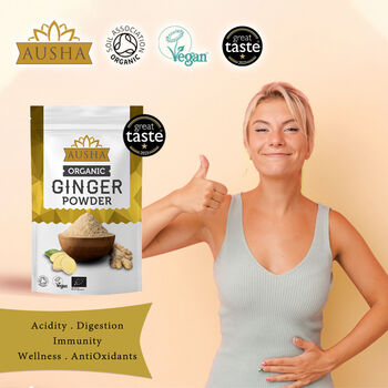 Ausha Organic Ginger Powder 250g For Cooking Digestion UK Certified Organic By Soil Association Great Taste Award 2023, 5 of 10