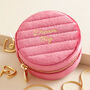 Personalised Quilted Velvet Round Travel Jewellery Case, thumbnail 5 of 6