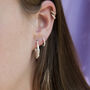 Sterling Silver Claddagh Creole Hoop Earrings, thumbnail 4 of 5