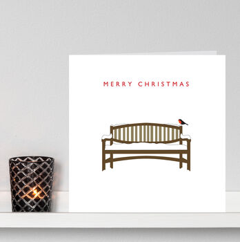 Pack Of Six 'Robin On A Snowy Bench' Christmas Card, 5 of 6