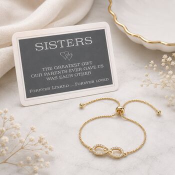 Sister Infinity Bracelet Gift With Meaningful Card, 4 of 6