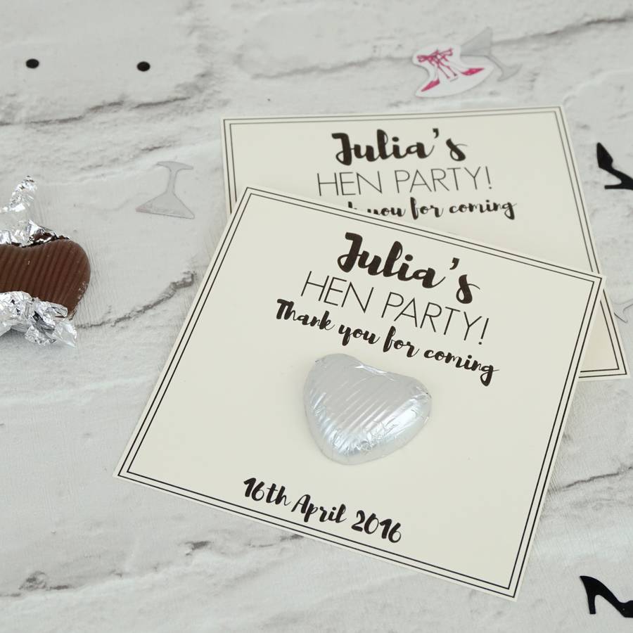 hen party chocolate heart gifts by tailored chocolates and gifts