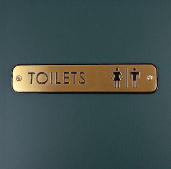 G Decor Premium Lacquered Satin Brass Door Sign Collection Engraved Symbols For Indoor Or Outdoor Display, 6 of 9