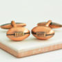 Vintage Rugby Ball Cufflinks, thumbnail 1 of 3