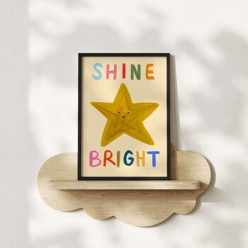 Shine Bright Star Drawn Illustrated Nursery Print, 4 of 4