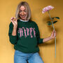 Happy Flower Print Sweatshirt, thumbnail 3 of 7